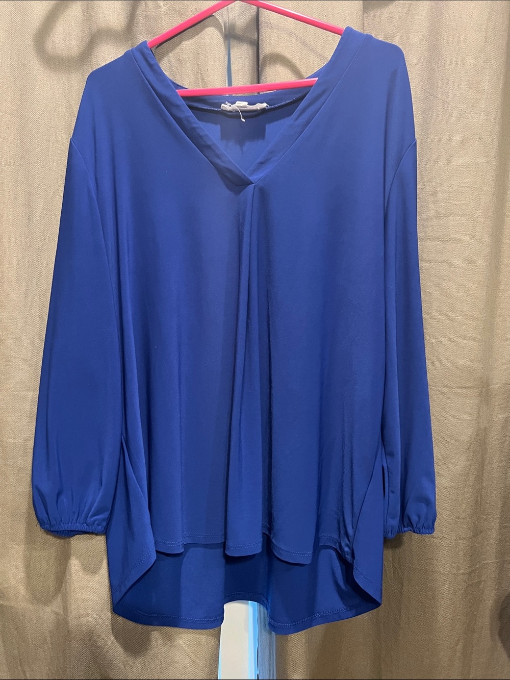 Two by Vince Camuto Royal Blue V-Neck Long Sleeve Tunic